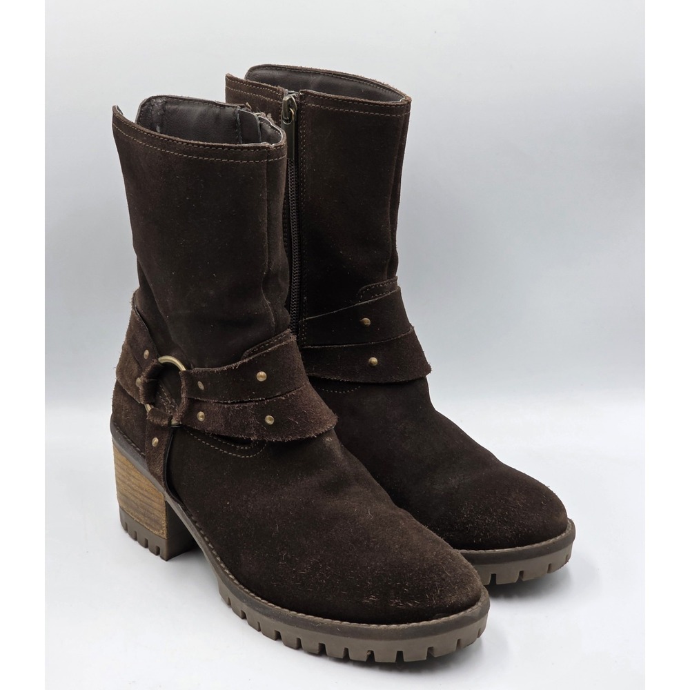 Vintage Foundry Co Sienna VFL124 Brown Leather Harness Ankle Boots Womens 7.5